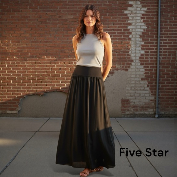 Five Star Dresses & Skirts - FIVE STAR ***** Long black light weight skirt NEW TAGS